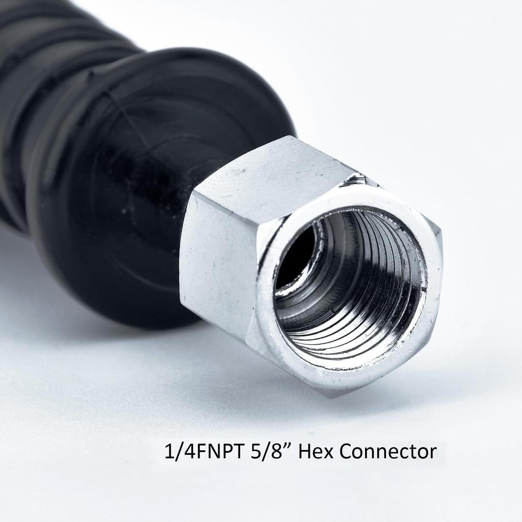 Unifizz 1/4 FNPT Dual Head Air Chuck for Tires 2-Way Connection 9.4'' Extended Air Chuck with Rubber Handle Tire Chuck for Cars Motorcycles