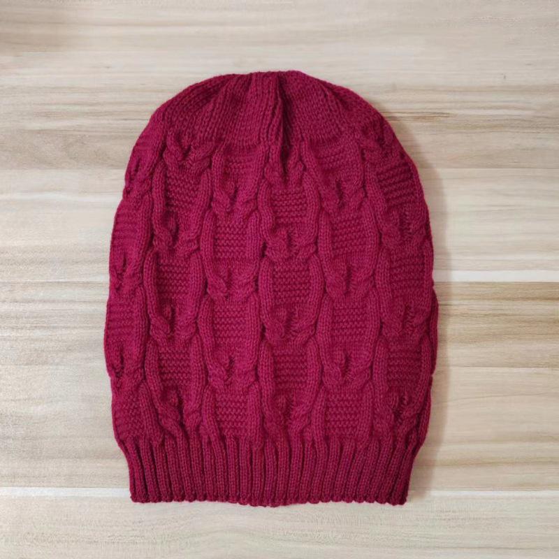 Women's Trendy Winter Knitted Slouchy Hat with Ear Protection, Large Head Circumference, Face-Slimming Design