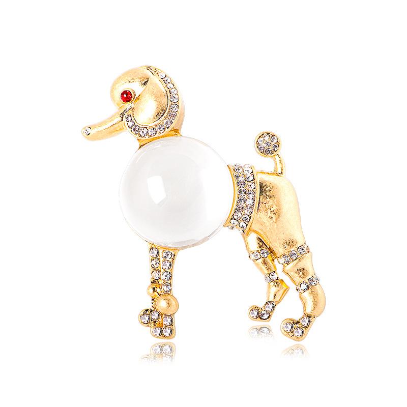 

Unique Retro Style Glazed Poodle Internet Celebrity Brooch 6*7CM