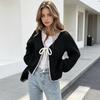 Women S V Neck Tie Front Loose Long Sleeve Knit Cardigan Sweater
