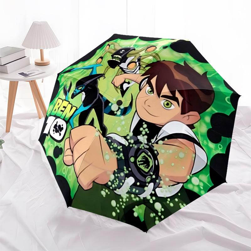 1pc Ben 10 Automatic Folding Cute Umbrella - Compact 8-Rib Design, Durable Plastic & Iron, Perfect Gift for Friends & Family, Outdoor Umbrella, Fashio