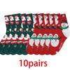 1/4/10 Pairs Autumn and Winter Warm Christmas Socks Snowman Elk Gingerbread Cute Cartoon Santa Claus Mid-calf Socks