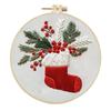 4 Sets Christmas Embroidery Kit Hand DIY Cross Stitch Kits For Beginner Christmas Embroidery Starter Kit With Hoop Needle Thread