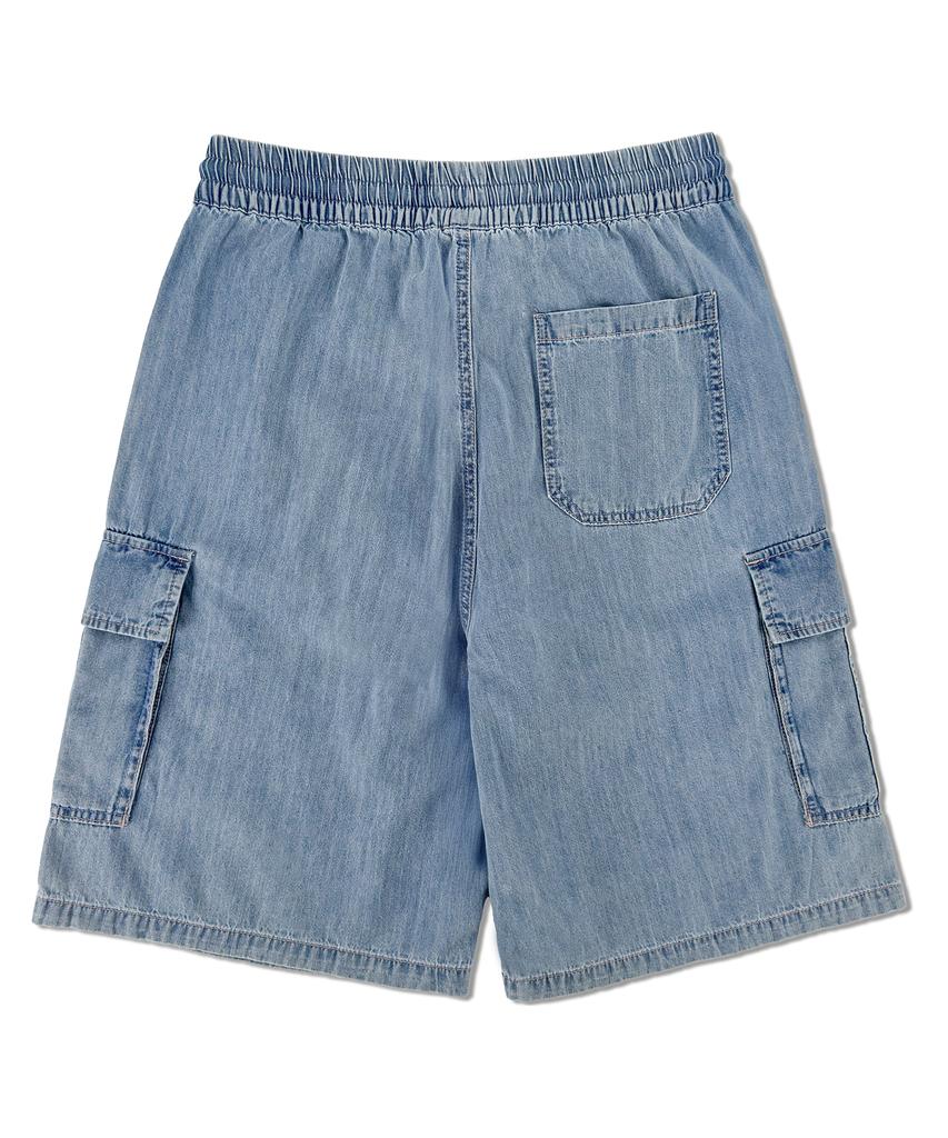Eonoideu Slub Cargo Banding Bermuda Shorts Lp7Du477_Indigo