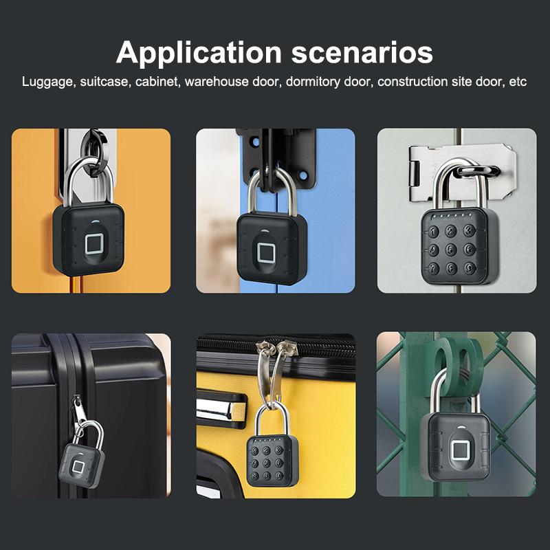 Serratura Intelligente Biometrica a Impronta Digitale Serratura Intelligente per Porta Senza Chiave Sblocco Rapido Lucchetto Antifurto Impermeabile IP67 Sicurezza Domestica da Viaggio