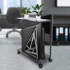 Mobile Computer Tower Stand On Lockable Wheels, 2-Tier Rolling Holder with 44lbs Capacity Per Shelf, Under Desk Organizer for PC