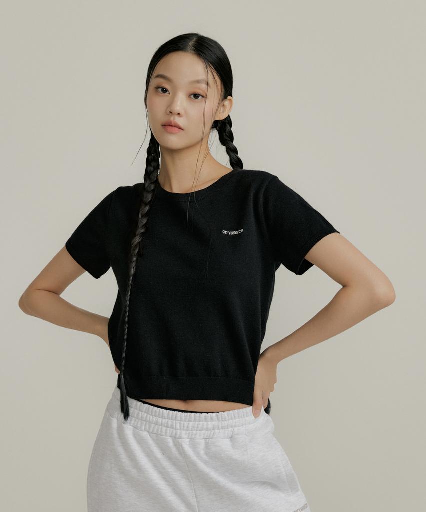 CITYBREEZE Essential Round Neck Short Sleeve Knit_Black