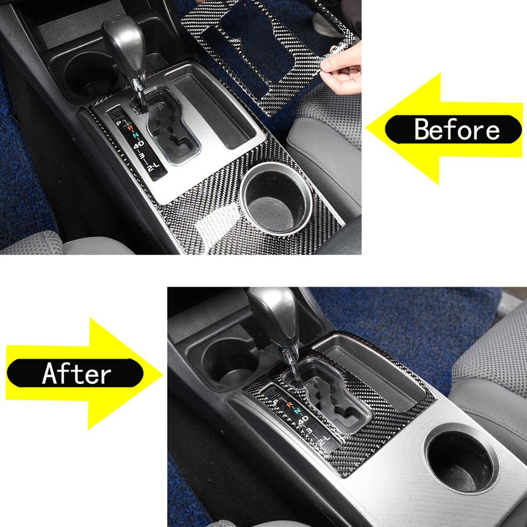 Real Carbon Fiber Center Control Gear Shift Cover Trim For Toyota Tacoma 11-15
