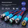 12mm Waterproof Metal Momentary Push Button Switch with Blue Annular LED