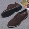 Fashion Big Size Men's PU Suede Casual Dress Shoes Comfort-Fit Breathable Business Office Loafers for Wide Width Comfortable Formal Wear
