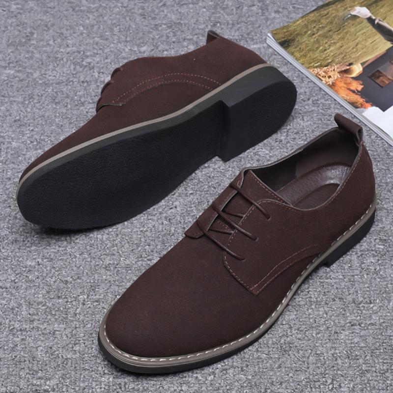 Fashion Big Size Men's PU Suede Casual Dress Shoes Comfort-Fit Breathable Business Office Loafers for Wide Width Comfortable Formal Wear