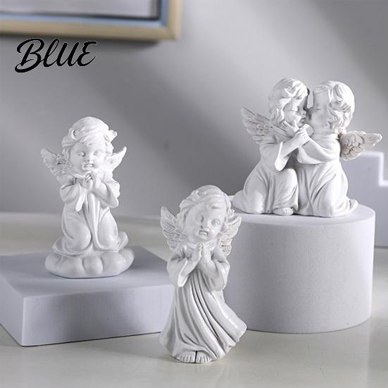 Warm Feel Angel Statue Resin Cherubs Figurine White Statue