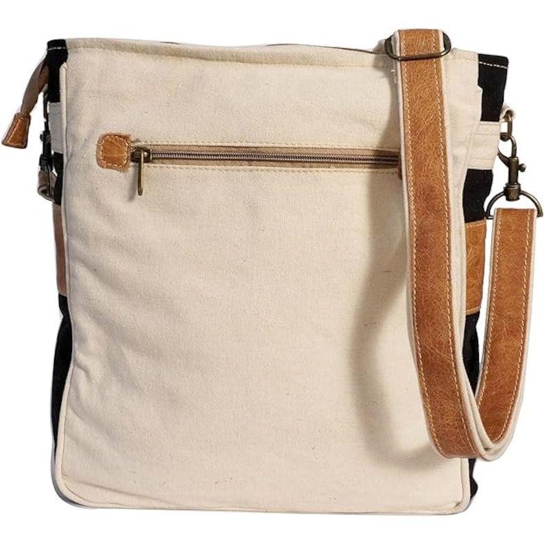 SEL De MER Upcycled Blossom Print Canvas & Leather Shoulder Bag, Canvas Crossbody Bags, and Leather Shoulder Bag, Crossbody Bag for Women.