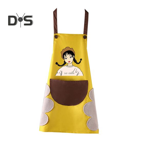 Șorț de bucătărie, impermeabil, anti-ulei, fără mâneci, pentru fete din desene animate