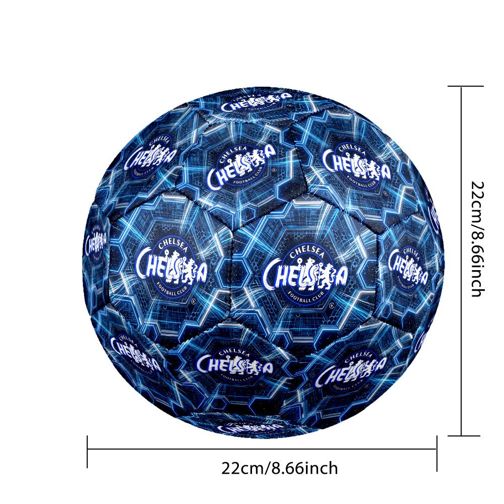 Chelsea FC Theme Soccer Ball Size 5 Soccer Ball Soft Touch Professional Training Football for Outdoor Sports