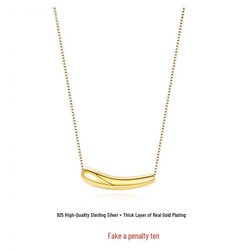 

2024 Elegant Eggplant Necklace: Light Luxury 925 Sterling Silver Clavicle Chain 925 Silver