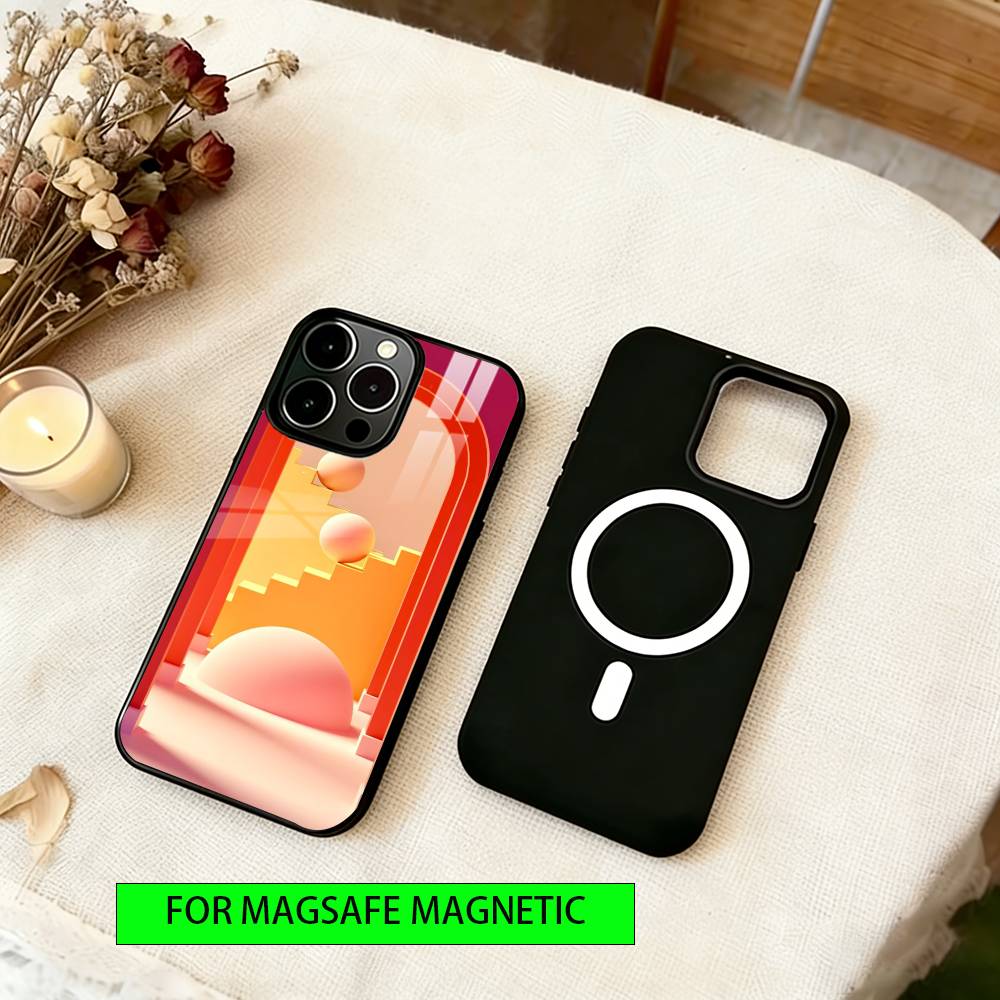 Minimalist Style Phone Case For iPhone17,16,15,14,13,12,11 Plus,Pro Magnetic with Magsafe Wireless Charging