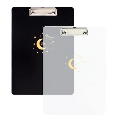 Simple A4 File Holder Clipboard with Golden Moon Plastic Clipboard Thin Clip Student Writing Board  Suitable for Office School