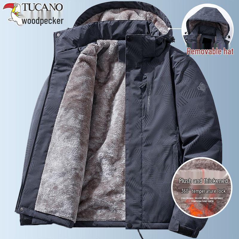 Męska casualowa kurtka puchowa z kapturem Woodpecker: Modne, Ciepłe i Wszechstronne Okrycia Wierzchnie na Zimę