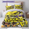 Pokmon Pattern Bedding Quilt Set Quilt Cover Pillowcase Home Birthday Gift(1 * duvet cover + 2 * pillowcase, without core)