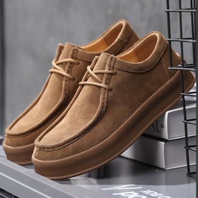 Fashion Men's Casual Leather Shoes 2025 New Casual Shoes Spring Cow Suede Leather Men's Shoes Versatile Lace Up Low Top Board Shoe