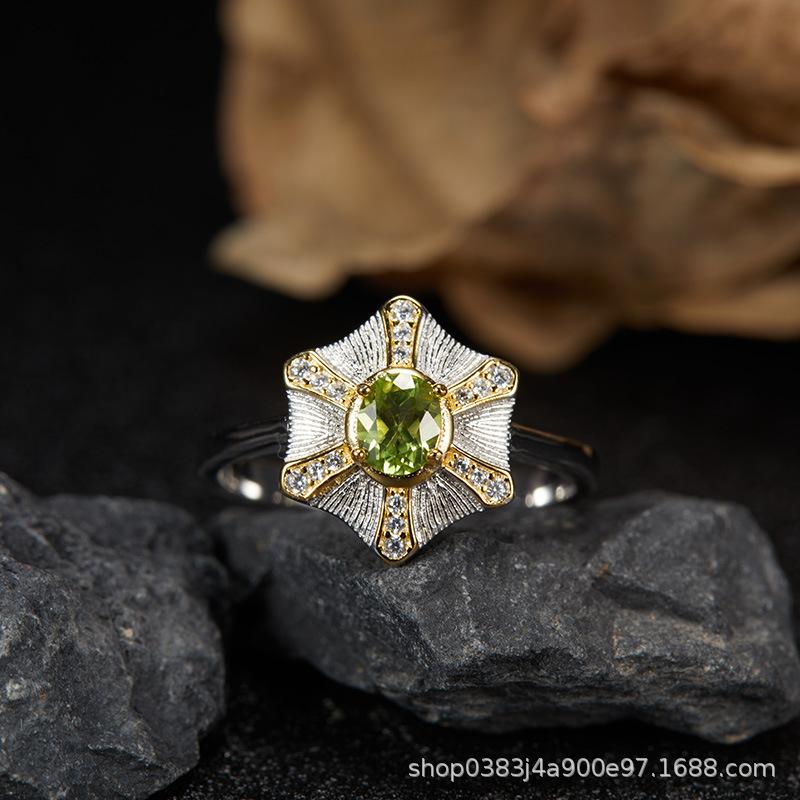 

Premium S925 Sterling Silver Natural Gemstone Colored Treasure Stud Earrings Color Separation Does Not Fade Jewelry