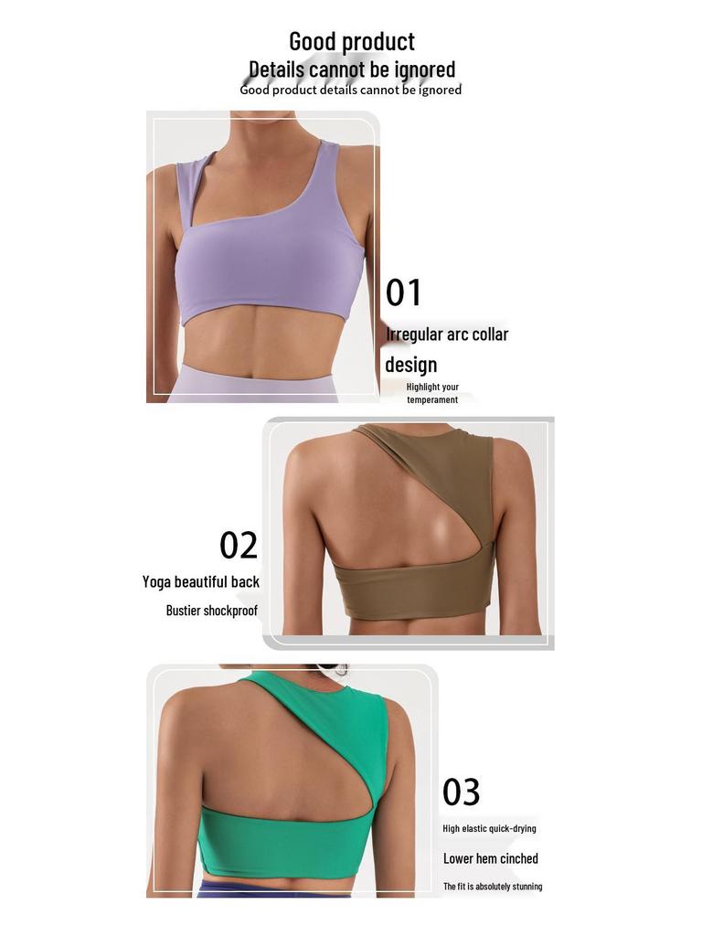 Damen Europäisch & Amerikanisch Grenzüberschreitend Yoga Laufen Sport Nackt Fühlen Westenstil Fitness Trainings Top BH