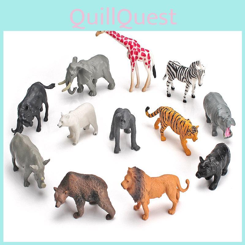 Realistic Pvc Forest Animal Figures Collection With Static Hippo Gorilla Rhino Wild Animals For Home Decor And Gift