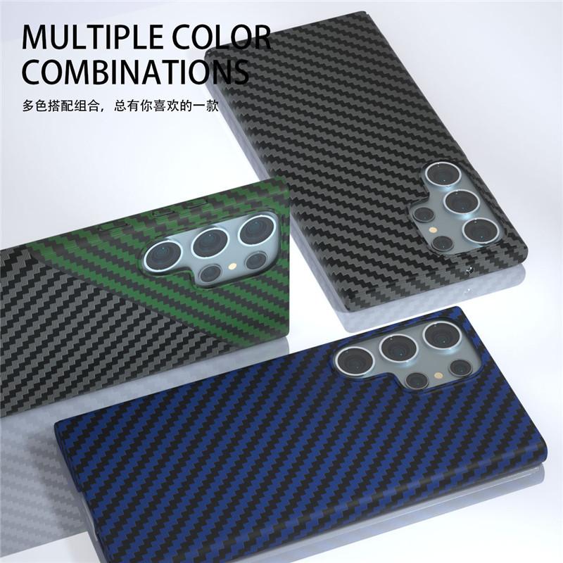 Applicable to S25 mobile phone case water sticker carbon fiber PC contrasting color S23PRO Samsung S22Ultra hard case Samsung