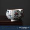 Vintage Blue & White Ceramic Tea Cup – Antique-Style Personal Kung Fu Tea Tasting Cup Gift