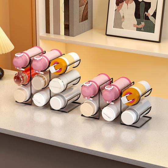 Portabottiglie d'acqua impilabile per armadietto da cucina, piano di lavoro, tazza ad alta capacità, portatazza da viaggio