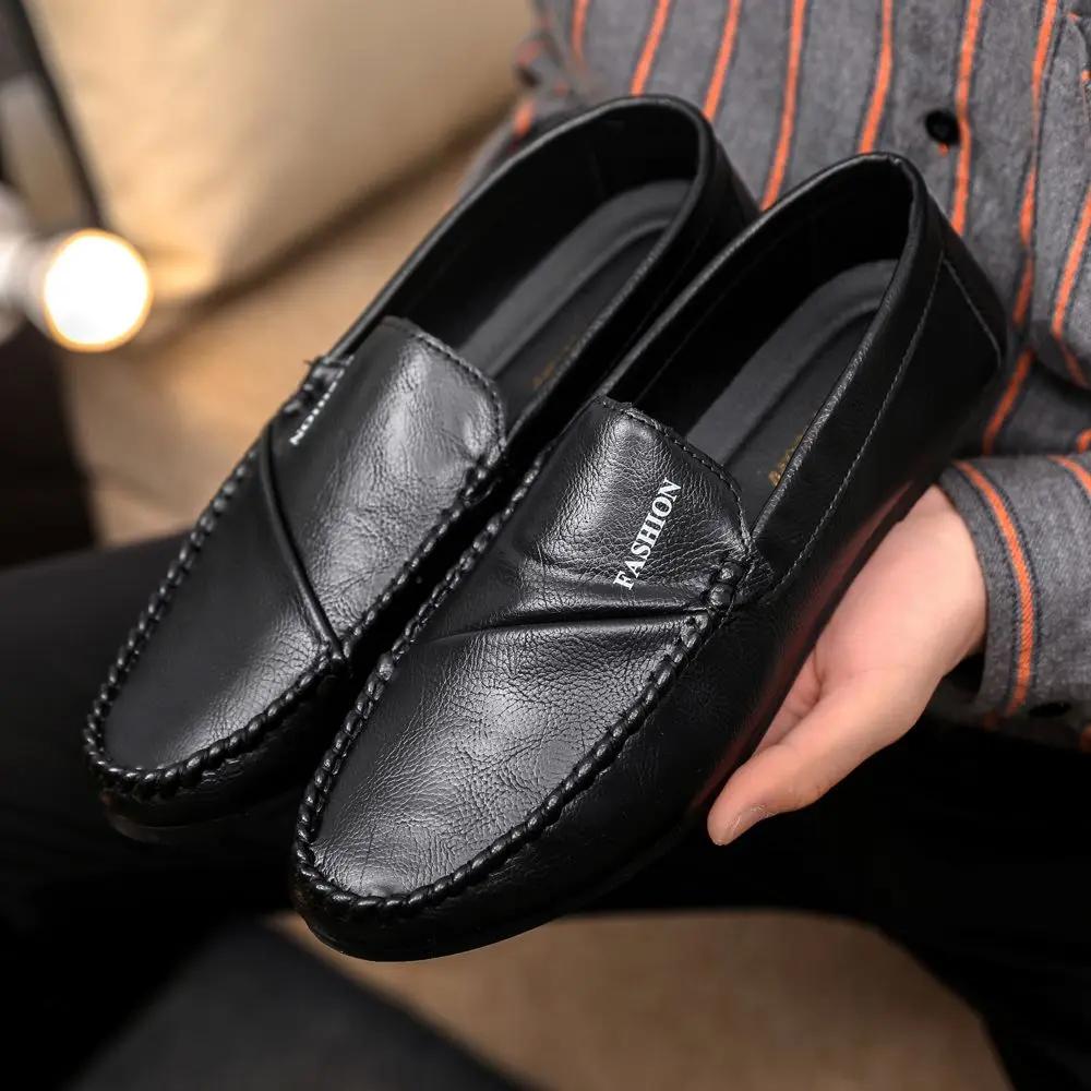 Mode Slipper Low-Top Nicht Britischer Stil Herren Freizeitschuh Bequemer Preis Social Sale In Aktion Größe 44 Gängige Herren Lederschuhe