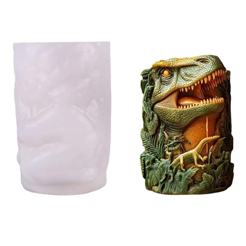 Silicone Tyrannosaurus Candle Mould With Detailed 3D Relief Designs For Kids Party Supplies And Gift Making 1