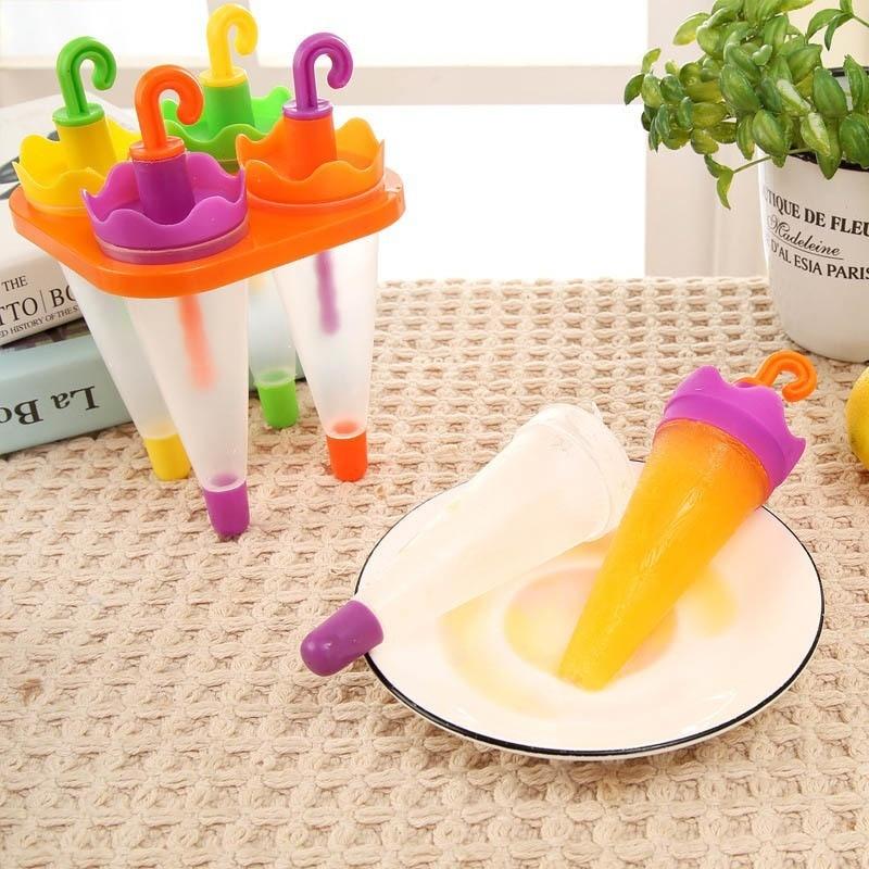 Ice Making Summer Umbrella Shape DIY Ice Cream Mould Pops Juice Popsicle Mould Pudding Jelly Molds C LS