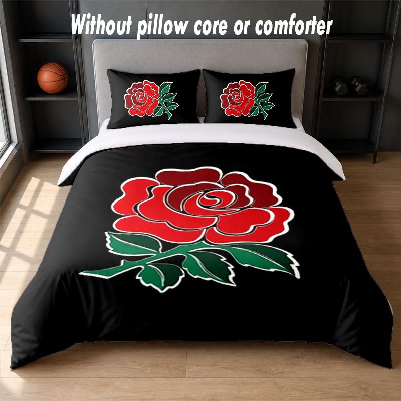 Set Biancheria da Letto Design Rugby Inghilterra 1 Copripiumino + 2 Federe Morbido Traspirante Biancheria da Letto per la Casa