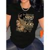 Dames Katoenen T-shirts met Korte Mouwen Zelfs Te Midden van Mijn Storm Dames Tee Geloof Grafisch Casual Zwart Topje