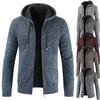 Stylish Men's Sweater Hoodie Featuring Long Sleeves And Plush Plaid Lining For Winter
