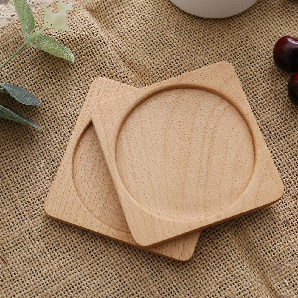 1Pcs Wood Placemats Coasters Tea Coffee Cup Pad Decor Durable Heat Resistant Square Round Drink Mat Bowl Teapot Holder 88cm