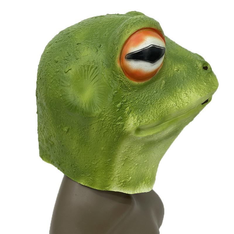 Cartoon Frog Mask Easter Cute Chameleon Animal Headgear Creative Funny Party Frog Latex Mask
