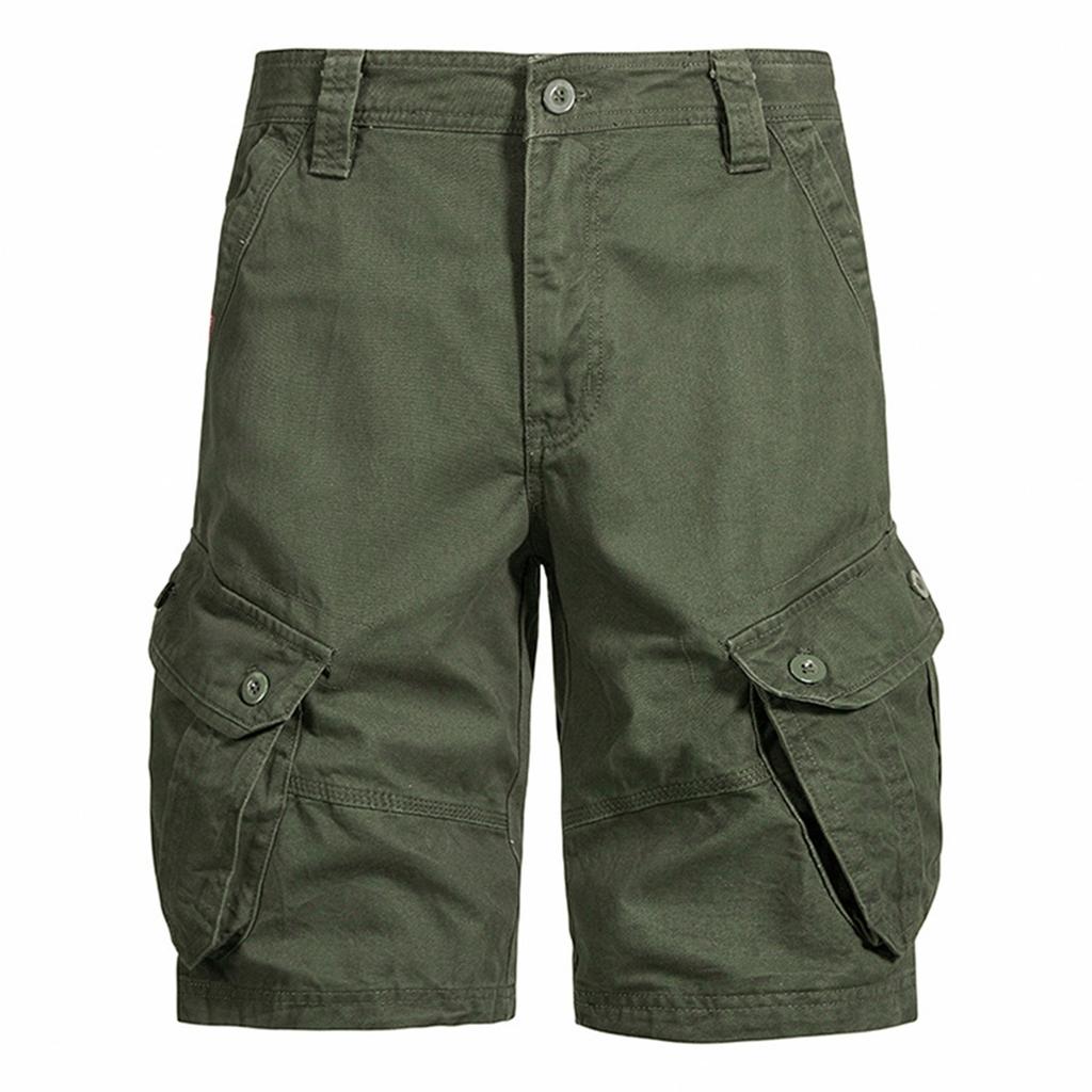Herren-Sommer-Cargo-Shorts mit mehreren Taschen, lässige Mode, einfarbig, lockere Cargo-Shorts