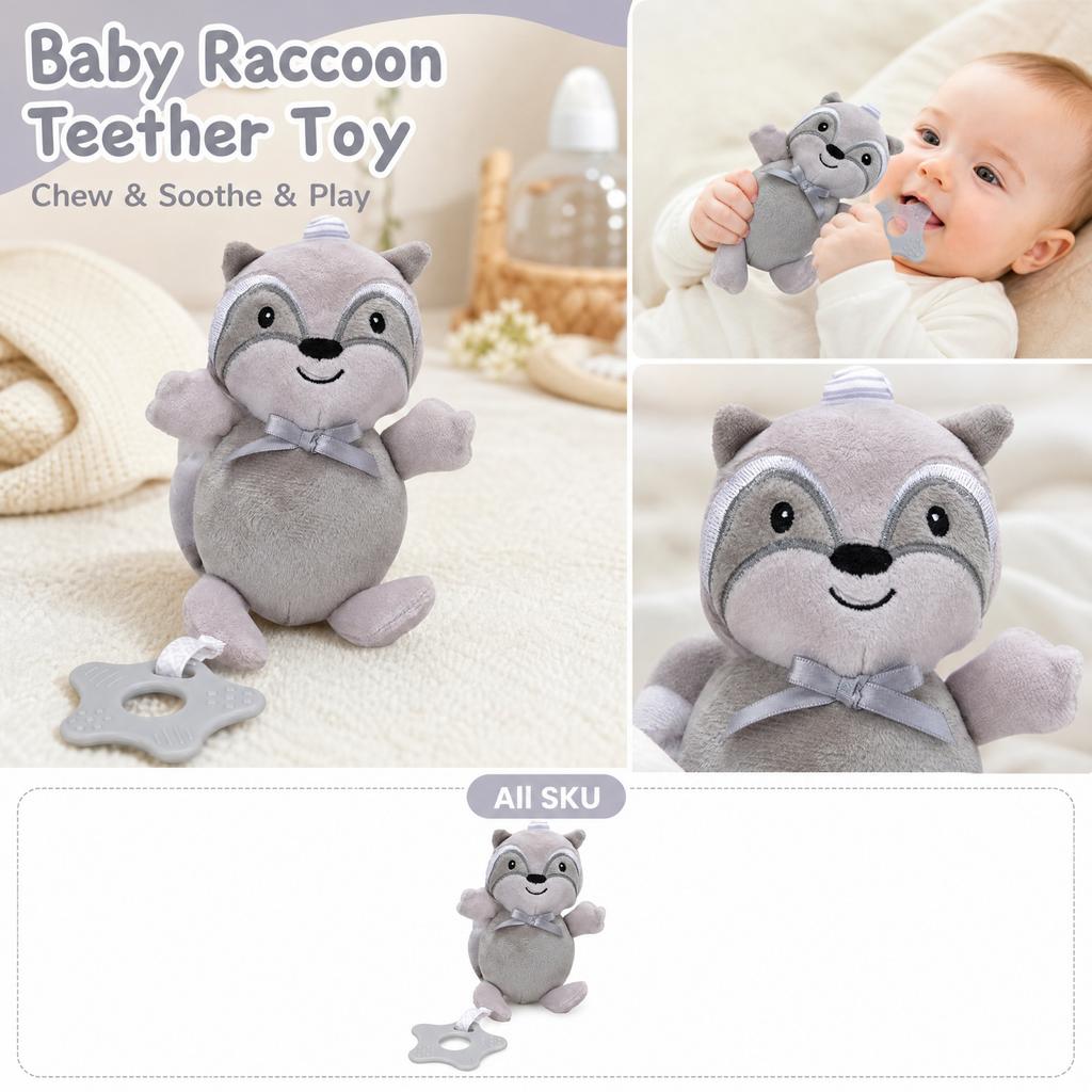 Baby Teether Hanging Toy for Soothing with Attachment