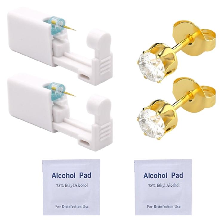 Strumento Monouso Igienico per Piercing all'Orecchio Attrezzatura Portatile per Piercing all'Orecchio per Applicazione Autonoma Rapida Senza Dolore e Sicurezza