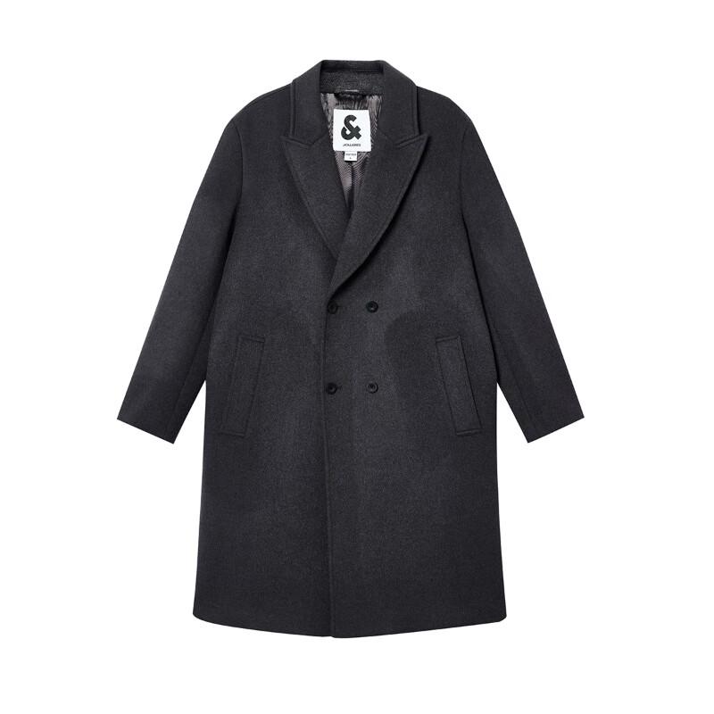 Jack & Jones Men's Wool Blend Double-Breasted Overcoat