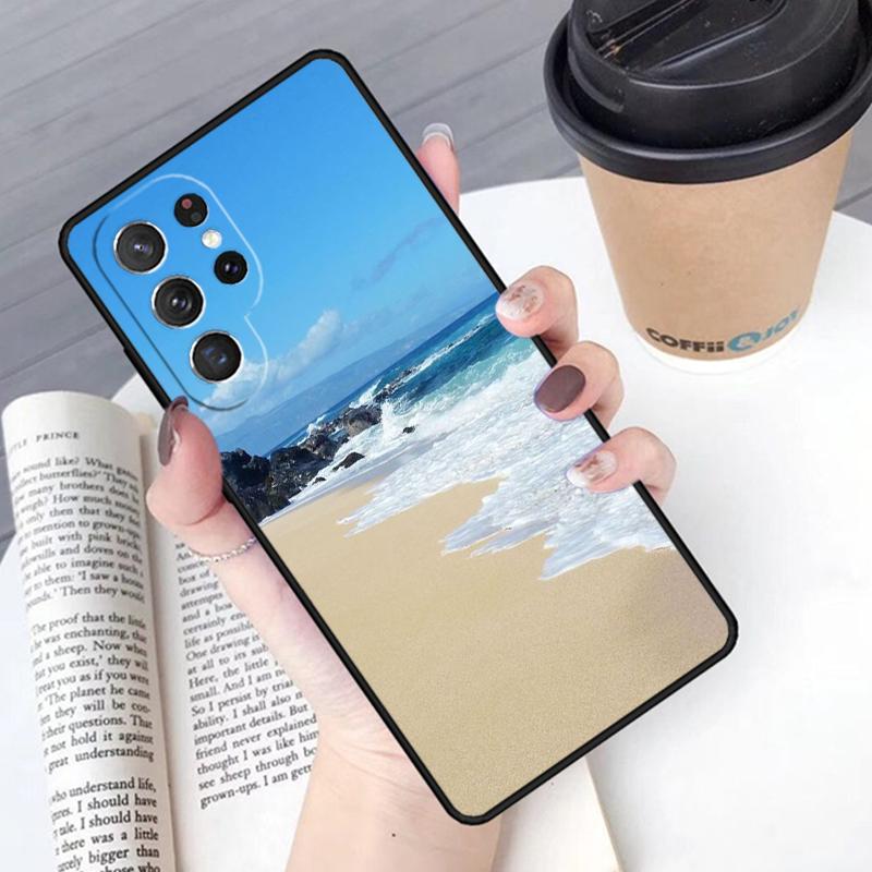 Amazing Nature Summer Beach Ocean Phone Case Cover For Samsung Galaxy S24 S25 Ultra S21 S22 Ultra S10E Note 10 Plus 20 FE S23