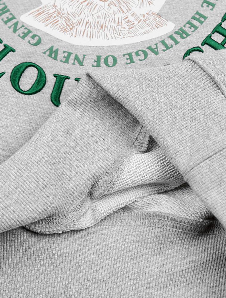 LA MAISON STUDIO [Fleece Line Selection] Women'S Crop Bearfriends Embossed Embroidery Sweatshirt Gray (Fcb3Ts355W)