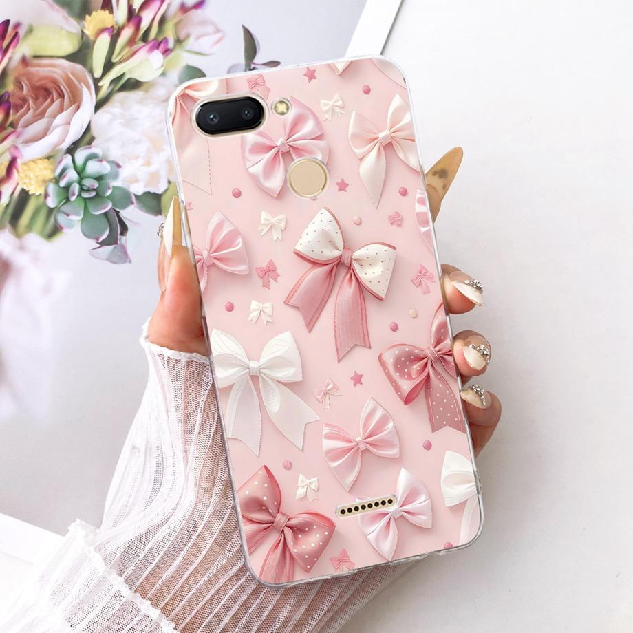 

For Xiaomi Redmi 6 6a 6 Pro / Xiaomi Mi A2 Lite Phone Case Luxury Flower Butterfly Cartoon Bow Pattern Soft Silicone Back Cover Mi A2 Lite