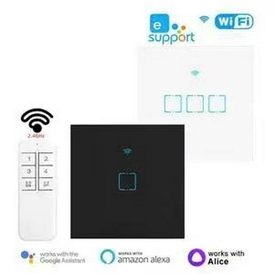 Micro-Link Smart WiFi Touch Switch with Voice Control for Timer Functions, Compatible with Google Assistant and Alexa