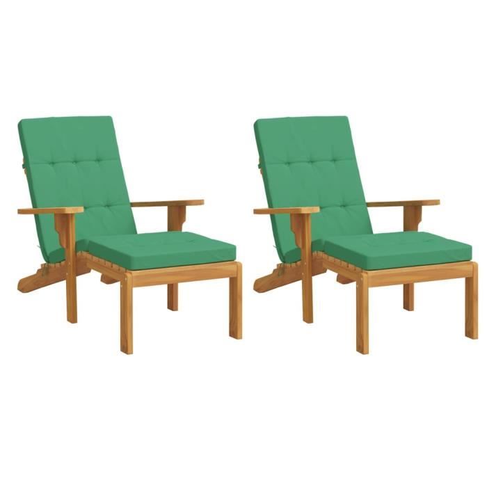 VidaXL Coussins de chaise longue lot de 2 vert tissu oxford 361989