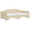 Vidaxl Divano Estraibile con Materassi, Crema, 90X200 Cm, Tessuto