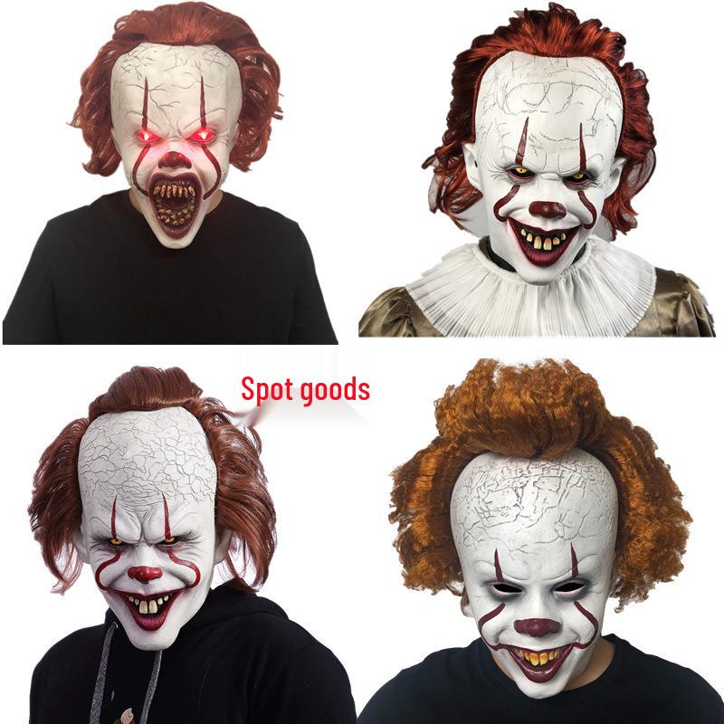 Dostępna Maska Klauna Pennywise 2019 Nakrycie Głowy Cosplay na Halloween Horror
